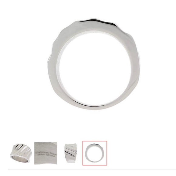 Steel By Design Bold Ribbed Ring/Size 7/NEW! - Picture 3 of 4